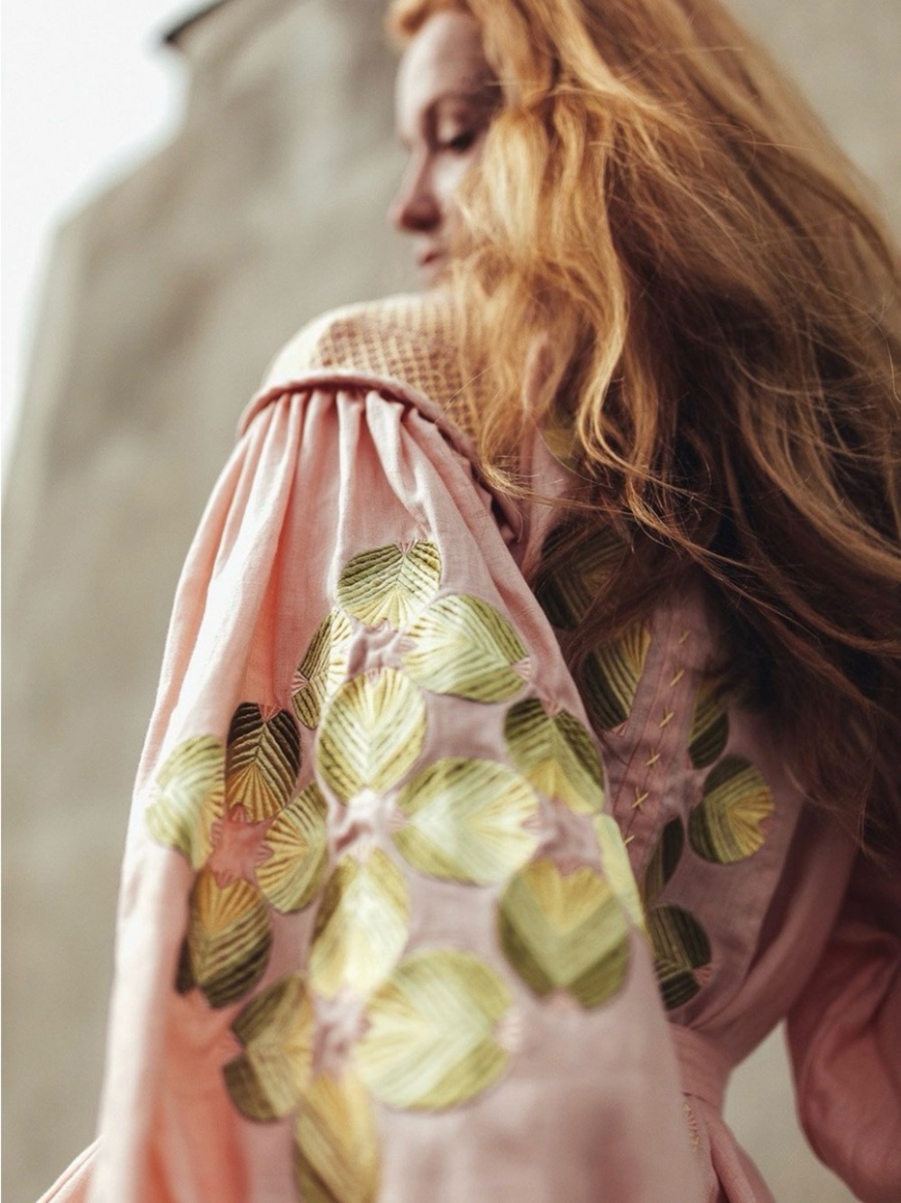 INNIKA CHOO HANS UFMAFROK Mini SMOCK in Peach- one size fits all 100% linen